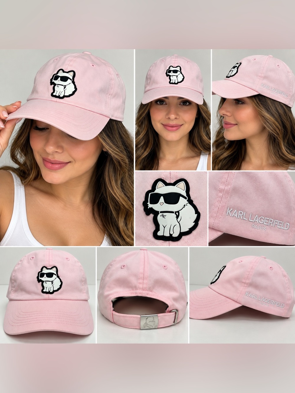 Karl Lagerfeld Paris Choupette Pastel Pink Baseball Cap Hat NWOT